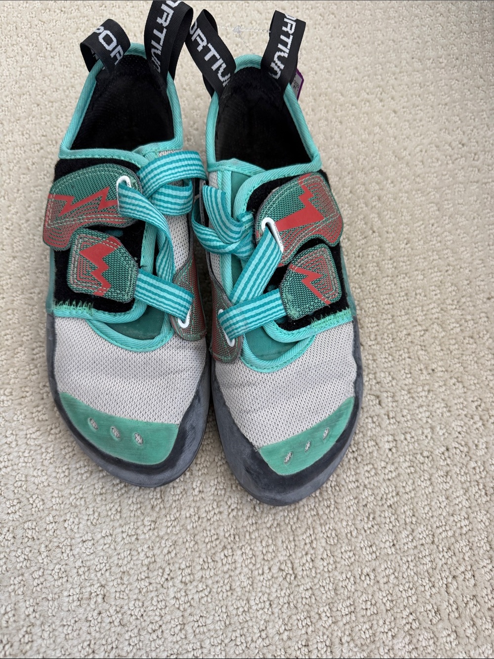 La Sportiva Teal, Gray, Black Kids Climbing Shoes